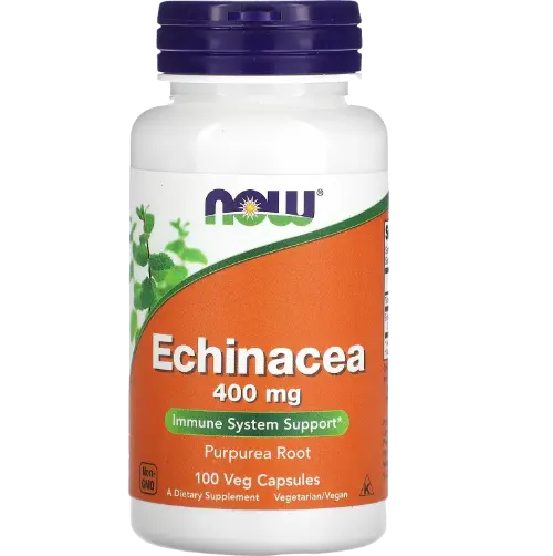NOW Echinacea (ameriški slamnik) 400 mg (100 rastlinskih kapsul)