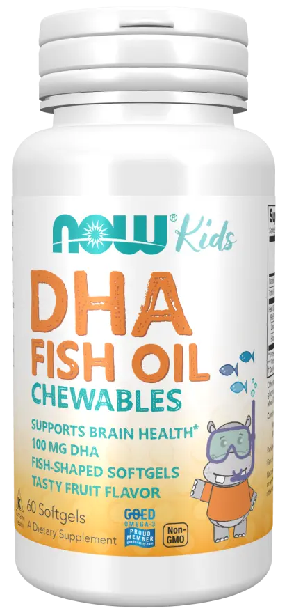 NOW Omega 3 ribje olje za otroke (60 žvečljivih tablet)