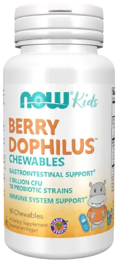 [88.05.705.03.001] NOW FOODS BerryDophilus probiotik za otroke (60 žvečljivih tablet)