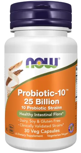 [88.03.705.03.001] NOW Probiotiki 10™ 25 milijard (50 rastlinskih kapsul)