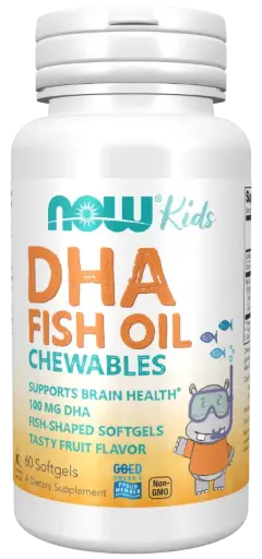 [11.17.705.03.003] NOW Omega 3 ribje olje za otroke (60 žvečljivih tablet)